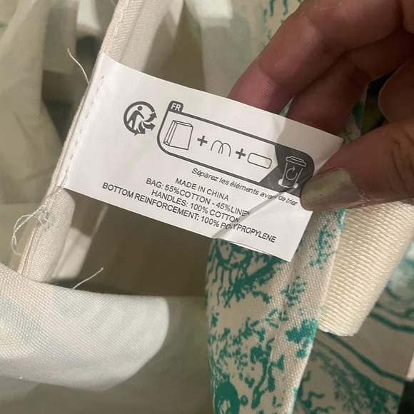 New Christian Dioriviera Teal and White Sun Novelty Tote Bag - Picture 6 of 6